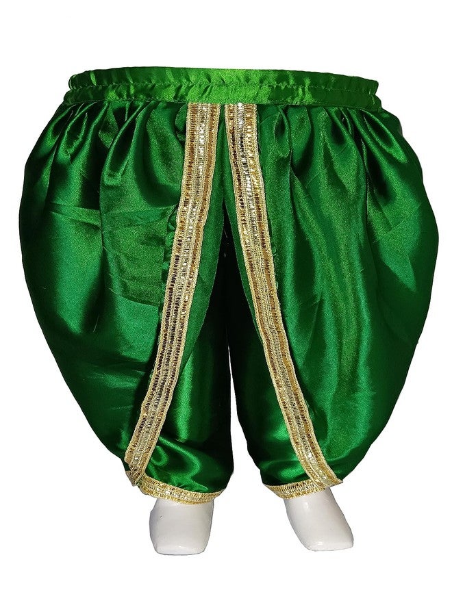 Fancy Agents Lord Krishna Costume for Kids| Baby Krishna Dress for Janmashtami| Fancy Dress Costume for Baby Boys/Girls| Krishna Dress for Kids without cummerbund (6-12 Months, Green) - Image 3